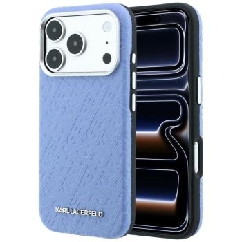 Markowy Hard Case Karl Lagerfeld Grained Allover Logo Metal Elongated MagSafe Apple iPhone 18 Pro Max / 17 Pro Max Niebieski - 208024