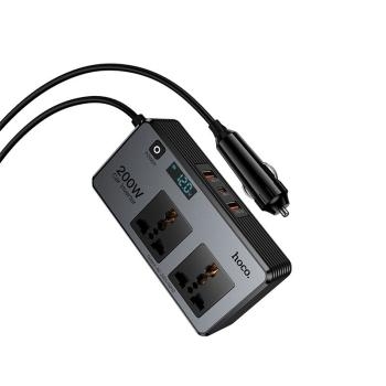 Rozdzielacz gniazda zapalniczki Hoco 2 porty max 200W PD66W 1C2A Z66 Czarny - 208631