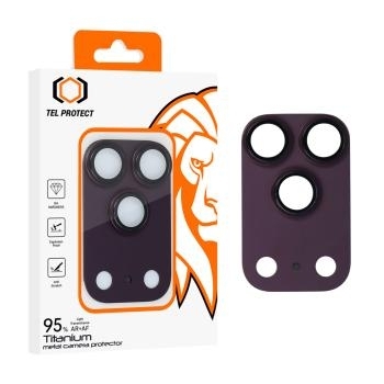 Szkło Hartowane na aparat Tel Protect AR+AF Full Metal Camera Protector Apple iPhone 18 Pro Burgundowy (wyspa) - 209193