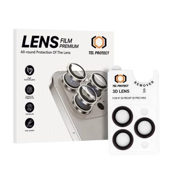 Szkło Hartowane na aparat Tel Protect 3D Lens Apple iPhone 18 Pro / 18 Pro Max Burgundowy (obiektyw 3 sztuki) - 209385