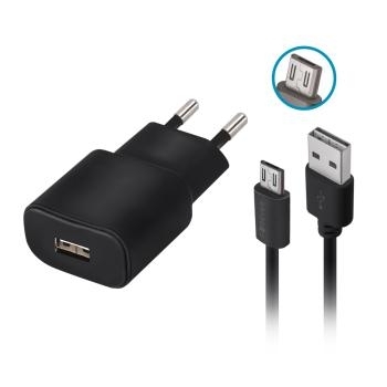 Ładowarka sieciowa USB Forever TC-01 2A czarna + Kabel Micro USB Czarny - 209498