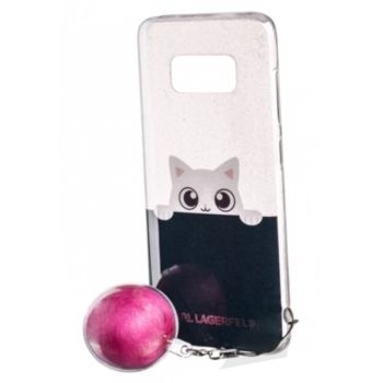 Markowy Hard Case KARL LAGERFELD Samsung S8 Plus Przezroczysty/Różowy