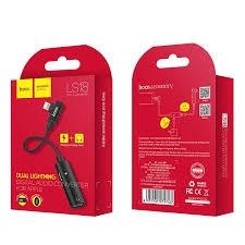 Adapter Ładowania iPhone Lightning HOCO 2w1 LS18 Czarny