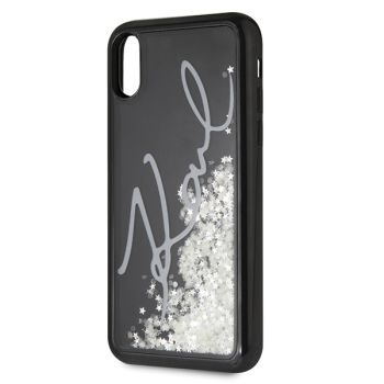 Markowy Hard Case Karl Lagerfeld Glitter Signature Apple iPhone X/XS Czarny