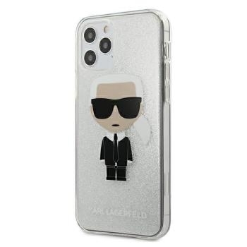 Markowy Hard Case Karl Lagerfeld Iconik Glitter Apple iPhone 12 Pro Max Różowy