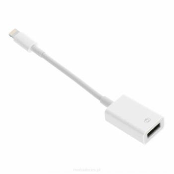 Adapter OTG USB na iPhone Lightning Biały