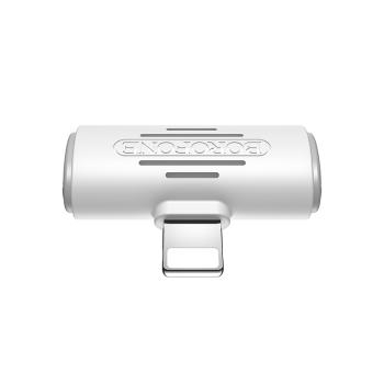 Adapter Audio Lightning na 2x Lightning Borofone BV6 Biały