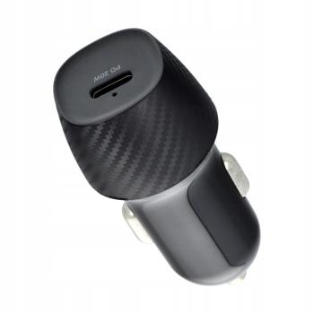 Ładowarka Samochodowa USB Typ C QWE CARBON 3.0 PD20W Czarny