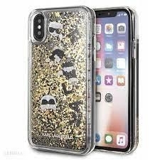 Markowy Hard Case Karl Lagerfeld Signature Glitter Case Apple iPhone X/XS Złoty