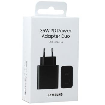 Ładowarka Sieciowa USB + USB Typ C Samsung Fast Charger EP-TA220NBEGEU 3A 35W Czarny