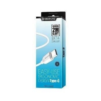 Kabel USB Typ C Borofone BX14 LinkJet 2,4A 2m Biały
