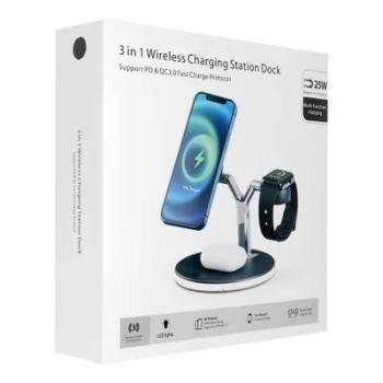 Ładowarka Indukcyjna Qi 3w1 25W X970 MagSafe Czarny