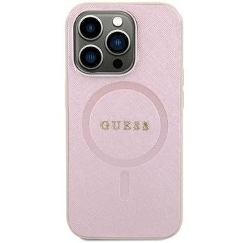 Markowy Hard Case Guess Saffiano MagSafe Apple iPhone 15 Różowy