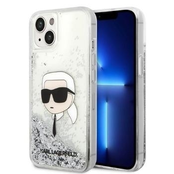Markowy Hard Case Karl Lagerfeld Glitter Karl Head Apple iPhone 14 Srebrny