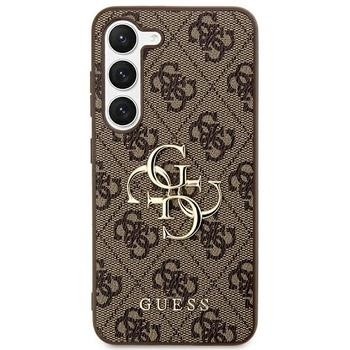 Markowy Hard Case Guess Metal Logo Samsung Galaxy S24 Brązowy