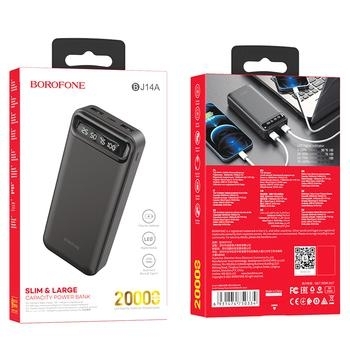 Power Bank 20000mAh Borofone BJ14A Freeway 2xUSB Czarny