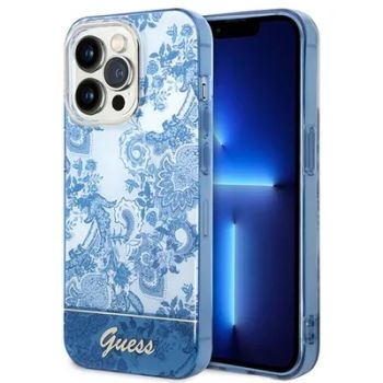 Markowy Hard Case Guess IML Electro Cam TDJ Apple iPhone 14 Pro Max Niebieski