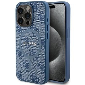 Markowy Hard Case Guess Magsafe 4G Ring Classic Logo Apple iPhone 14 Pro Max Niebieski
