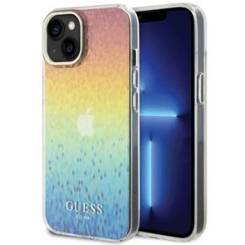 Etui Guess IML Faceted Mirror iPhone 15 Wzór. Efektowny hard case z lustrzaną, geometryczną grafiką na maj 2026 roku.