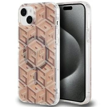 Markowy Hard Case Guess IML Gcube Apple iPhone 15 Plus Brązowy
