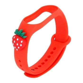 Pasek 3D Smart Band M5 / M6 / M7 Czerwony Truskawka