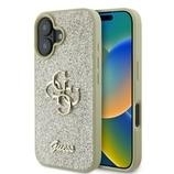 Markowy Hard Case Guess Fixed Glitter Big 4G Apple iPhone 16 Plus Złoty