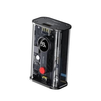 Powerbank 10000mAh yesido YP35 22.5W + PD20W LED Przezroczysty