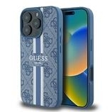 Makowy Hard Case Guess 4G Printed Stripes MagSafe Apple iPhone 16 Pro Niebieski