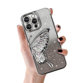 Butterfly Water Case Apple iPhone 12 Srebrny