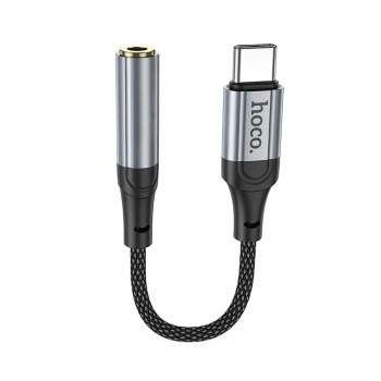 Adapter AUX Typ C do Jack 3,5 mm Hoco LS36 0,12 m Czarny