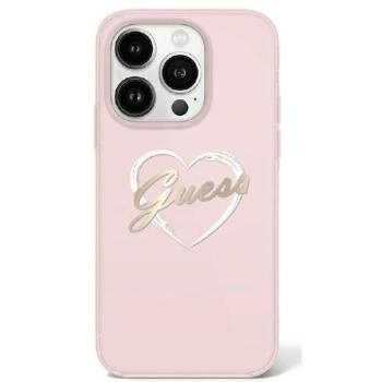 Markowy Hard Case Guess IML Heart Apple iPhone 16 Pro Różowy