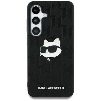 Markowy Hard Case Karl Lagerfeld Leather Monogram Pin Logo Choupette Head Samsung Galaxy S25 Ultra Czarny
