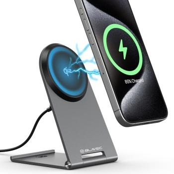 Ładowarka Indukcyjna Blavec BQI-01 Qi2 15W magnetyczna Magsafe + Kabel Raptor typ C na typ C Srebrny