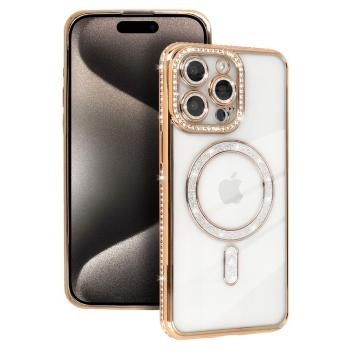 Bling Magsafe Case Apple iPhone 15 Złoty