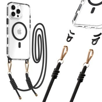 Strap Clear Case Apple iPhone 16 Czarny