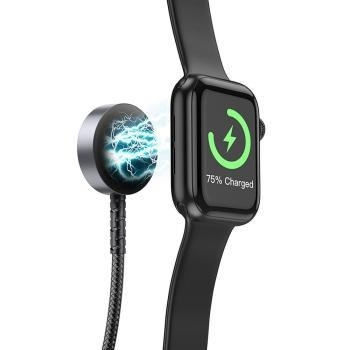 Ładowarka Indukcyjna Hoco 2w1 USB C do Apple Watch PD QC 3A + Kabel ładowania Lightning 1,2 m CW54 Czarny