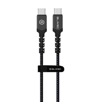 Kabel pleciony Typ C na Typ C Blavec Raptor PD 100W 5A 2m Apple CarPlay/Android Auto Czarny/Szary