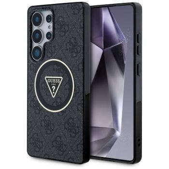 Markowy Hard Case Guess Magnetic IML Metal Glitter 4G Circle Triangle Samsung Galaxy S25 Ultra Czarny