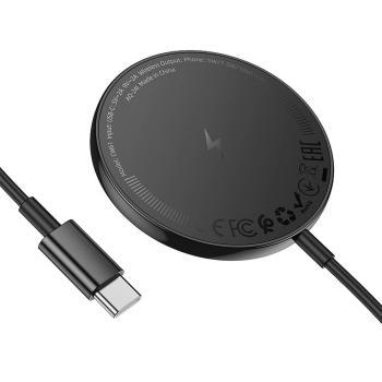 Ładowarka indukcyjna Hoco 2A 15W zgodna z MagSafe z wyświetlaczem CW61 czarna