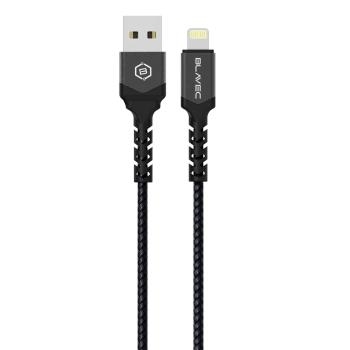 Kabel pleciony USB na Lightning Blavec Raptor 2,4A 0,5m Apple CarPlay Czarny/Szary