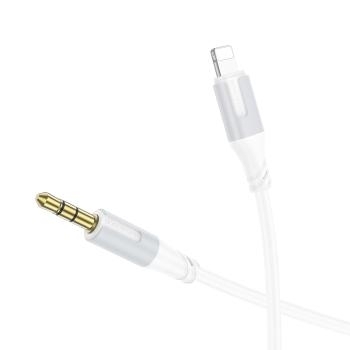 Kabel jack 3,5mm na Lightning Borofone AUX BL19 Creator 1m Biały
