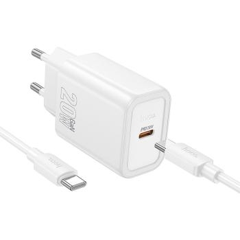 Ładowarka sieciowa Typ C Hoco QC PD 20W + Kabel Typ C do Lightning N60 Biały