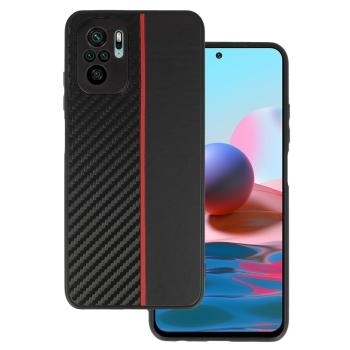 Carbon Case Xiaomi Redmi Note 10 / Note 10S / Poco M5S Czarny z czerwonym paskiem