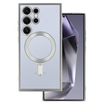 Metallic Magsafe Case Samsung Galaxy S22 Plus Srebrny