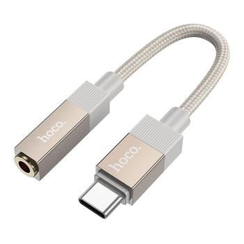 Adapter AUX Typ C (męski) do Jack 3,5 mm (żeński) Hoco UPA32C Złoty