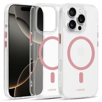 Markowy Silikon Glossy Magsafe Clear Apple iPhone 16 Pro Różowy