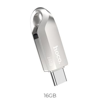 Pendrive 16GB USB 3.0 (USB A + USB C) Hoco UD8 nikiel