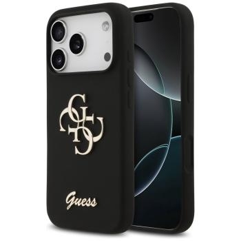 Markowy Hard Case Guess Silicone Big 4G Script Apple iPhone 17 Pro Czarny