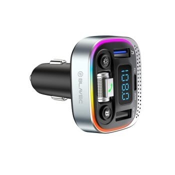 Transmiter FM Blavec Flash TR-04 MP3, Bluetooth - 2xUSB + Typ C - QC3.0 18W PD 30W Czarny