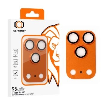 Szkło Hartowane na aparat Tel Protect 95% AR+AF Full Metal Camera Protector Apple iPhone 17 Pro Pomarańczowy (wyspa)